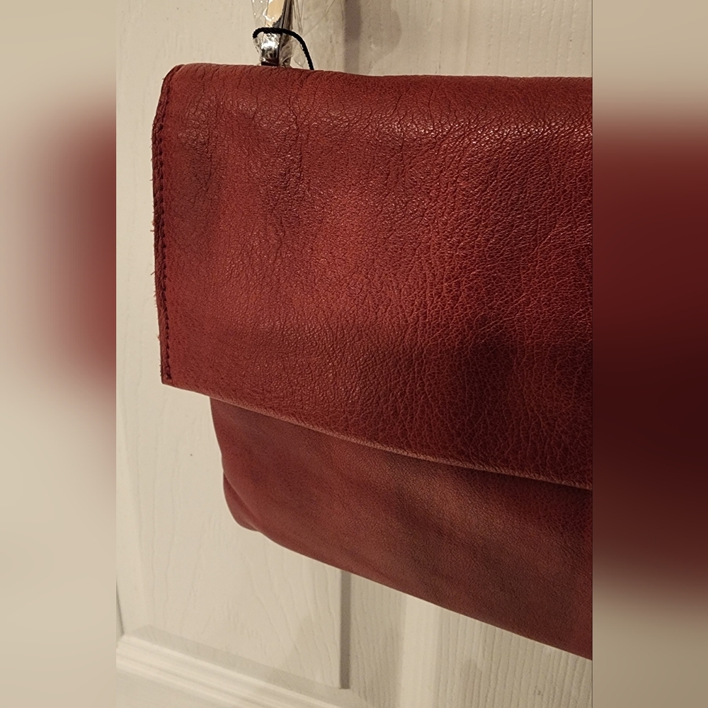Pearl Angeli Soft Genuine Leather Shoulder/Crossbody Bag In Wine Red Med Size - Picture 7 of 9